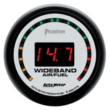 AutoMeter GAUGE; AIR/FUEL RATIO-WIDEBAND; STREET; 2 1/16in.; 10:1-17:1; DIGITAL; PHANTOM