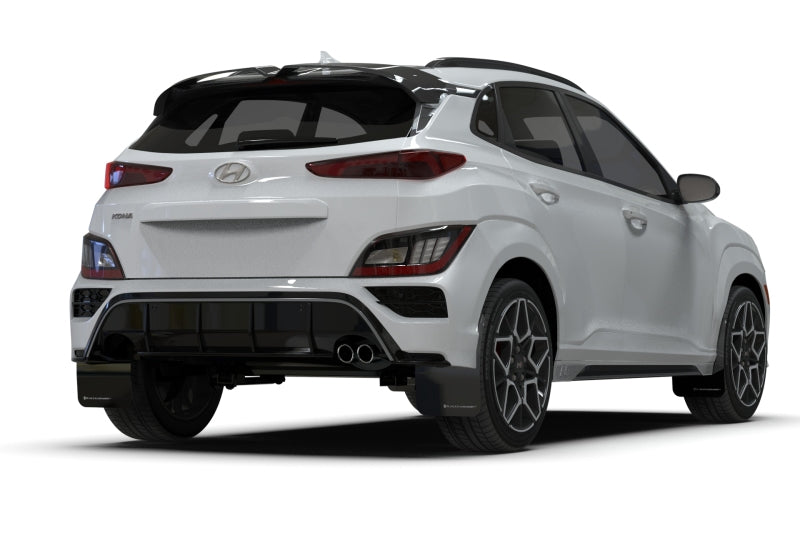 Rally Armor 2022 Hyundai Kona N Line Black UR Mud Flap w/ Grey Logo - eliteracefab.com