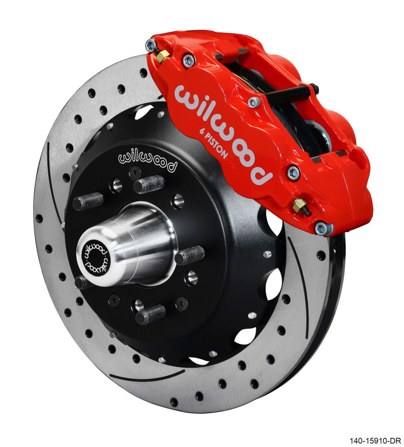 Wilwood Narrow Superlite 6R Front Big Brake Kit 12.88in SRP Drilled and Slotted Rotor - Red Wilwood