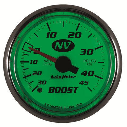 Autometer 52mm Mechanical 30 In Hg-Vac/45 PSI Vacuum / Boost Gauge 7308