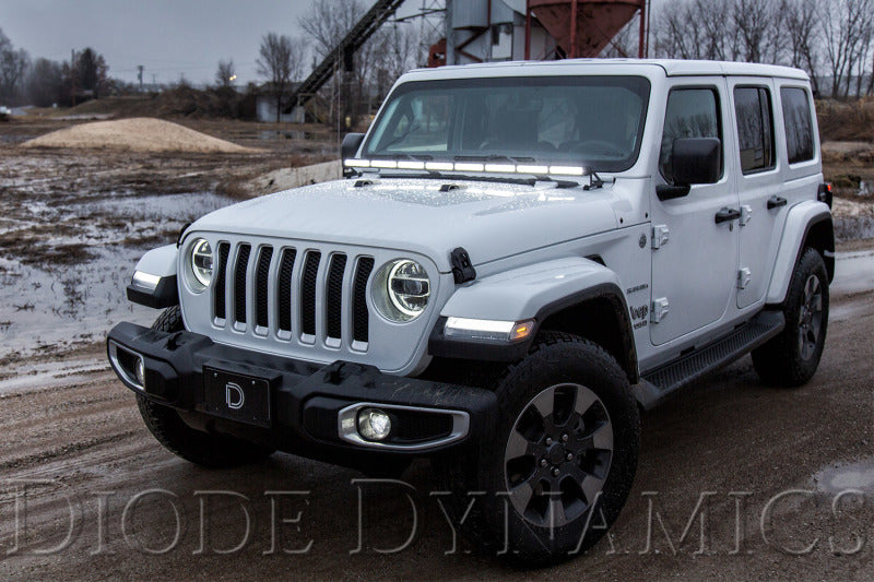 Diode Dynamics 18-21 Jeep JL Wrangler/Gladiator SS50 Hood LED Light Bar Kit - Amber Combo Diode Dynamics