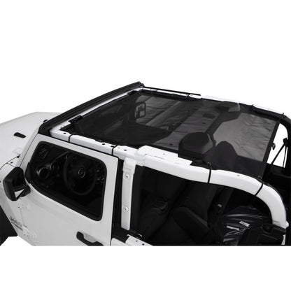 Rampage 2018-2019 Jeep Wrangler(JL) Sport 2-Door Mesh Shade Top - Black - eliteracefab.com