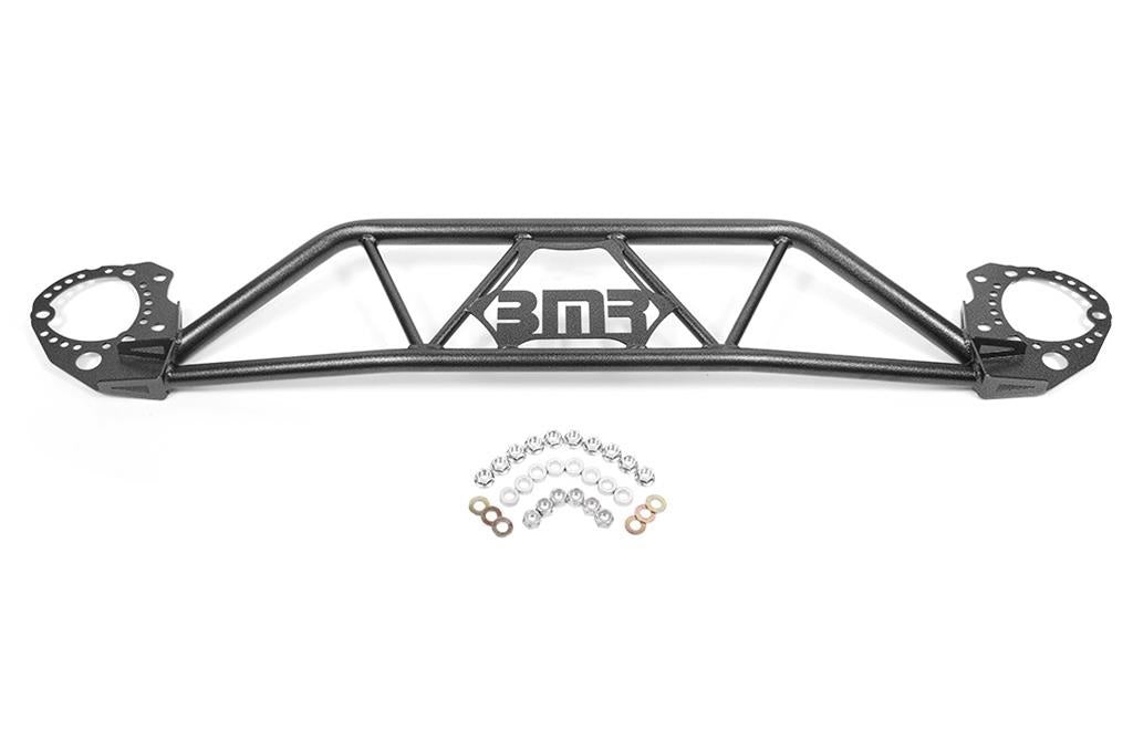 BMR STRUT TOWER BRACE FRONT TWIN TUBE DESIGN BLACK (2015+ MUSTANG) - eliteracefab.com