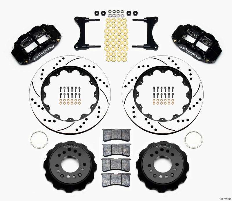 Wilwood Narrow Superlite 6R Front Hat Kit 14.00in Drilled 93-96 Mazda RX7 Wilwood