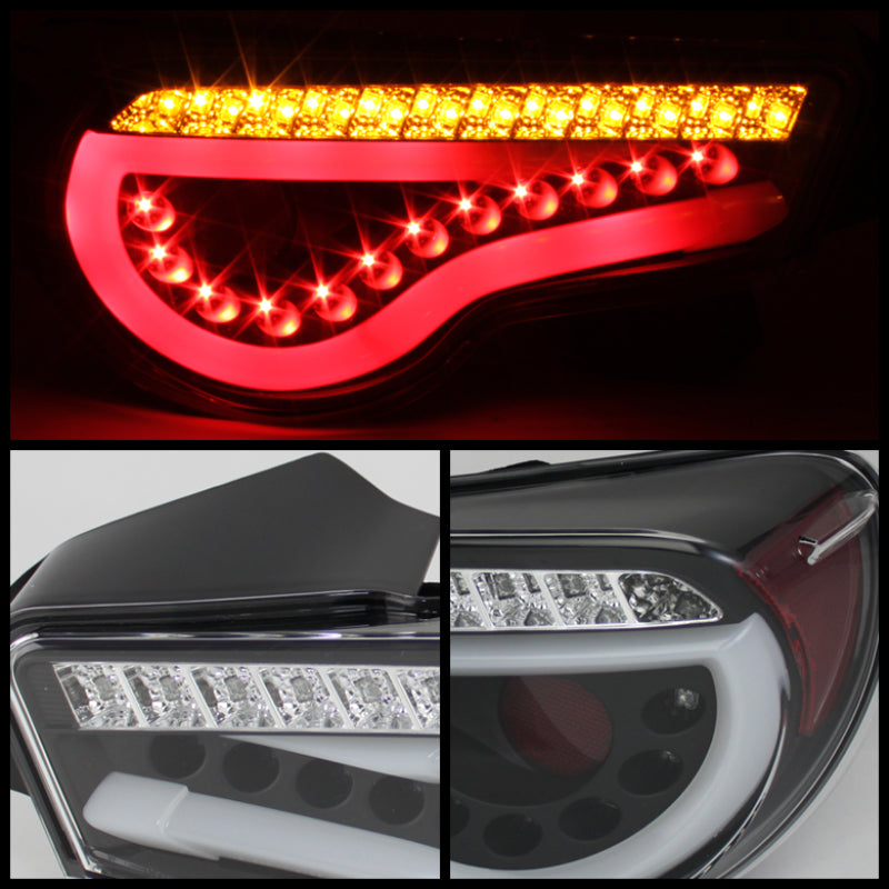 Spyder Scion FRS 12-14/Subaru BRZ 12-14 Light Bar LED Tail Lights Black ALT-YD-SFRS12-LBLED-BK - eliteracefab.com