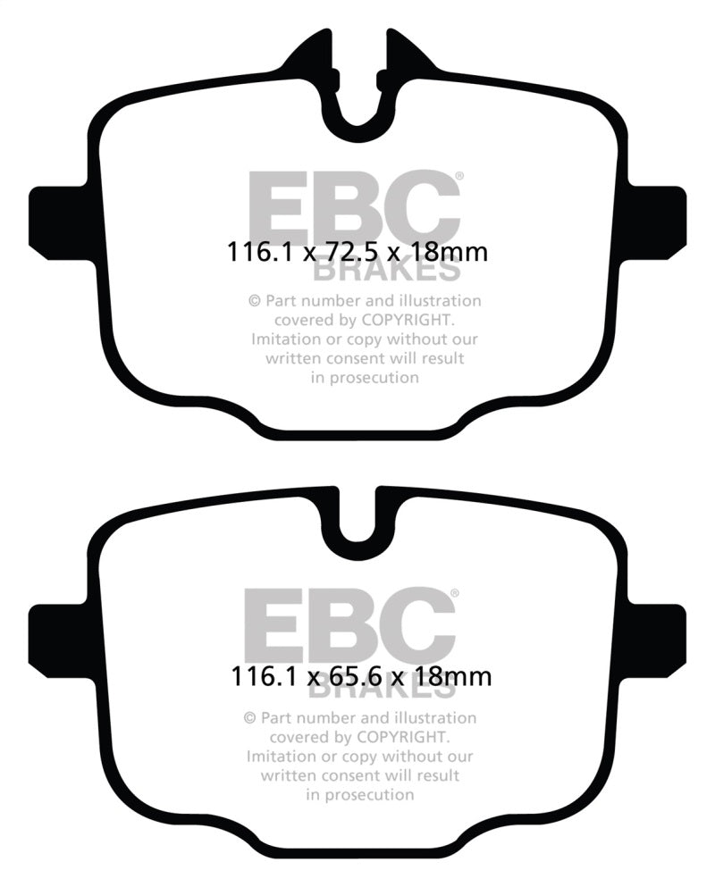 EBC 12+ BMW M5 4.4 Twin Turbo (F10) Redstuff Rear Brake Pads - eliteracefab.com