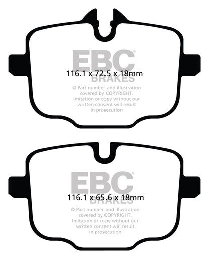 EBC 12+ BMW M5 4.4 Twin Turbo (F10) Redstuff Rear Brake Pads - eliteracefab.com