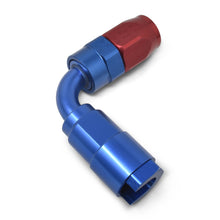 Load image into Gallery viewer, Russell Performance 3/8in SAE Quick Disc Female to -6 Hose Red/Blue 90 Degree Hose End