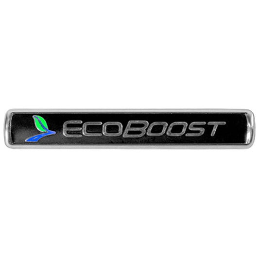 Ford Racing Black/Silver EcoBoost Emblem 3-1/2in x 9/16in - Set of 2 Ford Racing