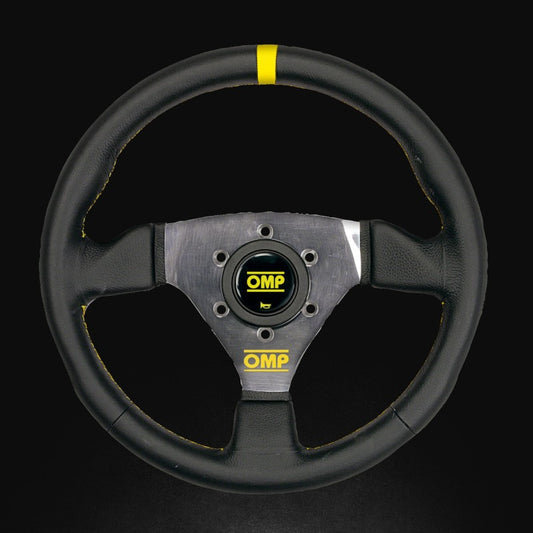 OMP 300 Flat Leather Steering Wheel - Black – OD0-1976-071