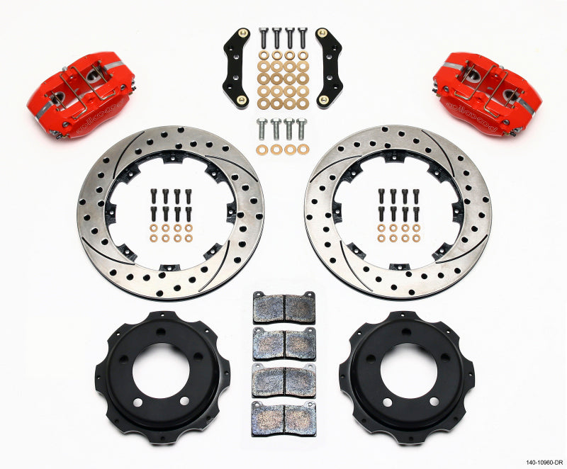 Wilwood Dynapro Rear Kit 12.19in Drill-Red Backdraft Cobra (BMW E36 Based) Wilwood