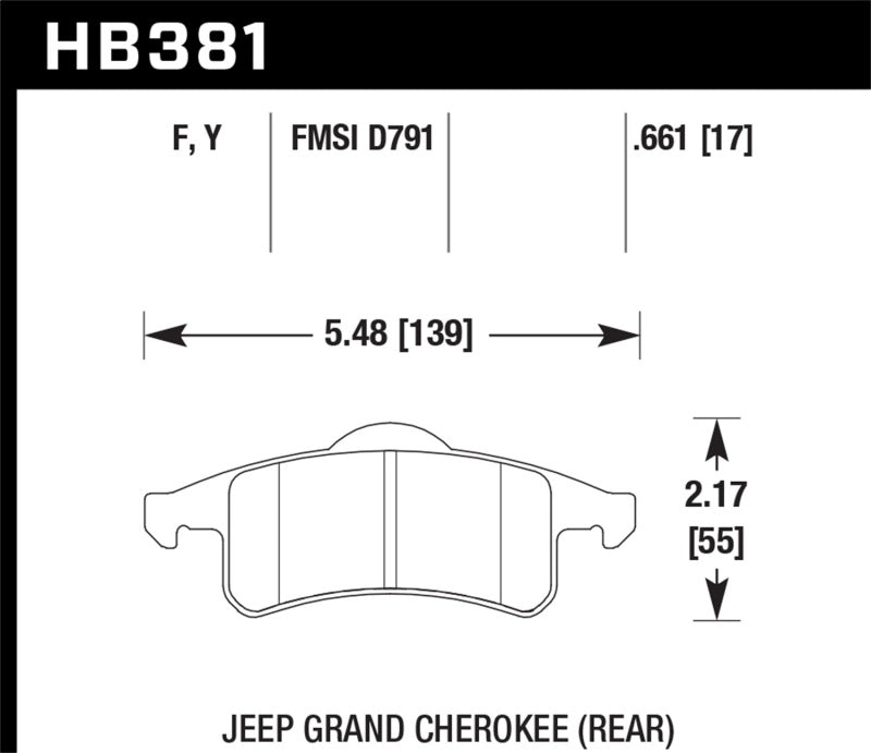 Hawk 99-04 Jeep Grand Cherokee LTS Street Rear Brake Pads - eliteracefab.com