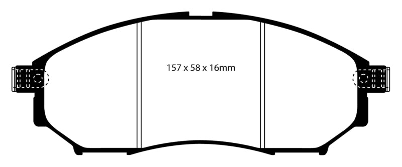 EBC 06-09 Infiniti FX35 3.5 Greenstuff Front Brake Pads - eliteracefab.com