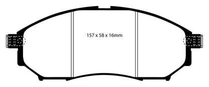 EBC 06-09 Infiniti FX35 3.5 Greenstuff Front Brake Pads - eliteracefab.com