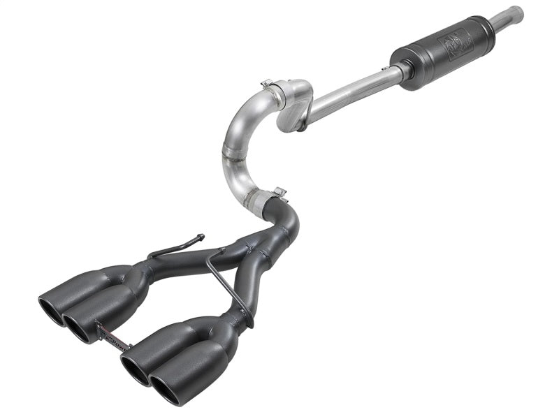 aFe Rebel Series 2.5in. 304 SS C/B Exhaust System 2018 Jeep Wrangler (JL) V6-3.6L - Black Tip aFe