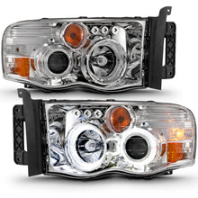 Load image into Gallery viewer, ANZO 2002-2005 Dodge Ram 1500 Projector Headlights w/ Halo Chrome Clear Amber - eliteracefab.com