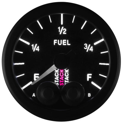 Autometer Stack 52mm 0-280 Ohm Programmable Pro-Control Fuel Level Gauge - Black ST3515