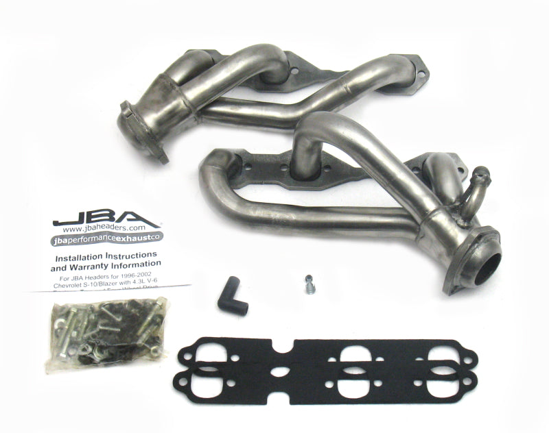 JBA 96-01 GM S Truck 4.3L V6 w/o A.I.R. Injection 1-1/2in Primary Raw 409SS Cat4Ward Header JBA