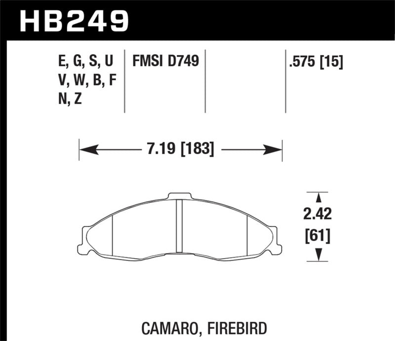 Hawk Performance DTC-70 Rear Brake Pads - HB249U.575