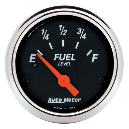 Autometer Designer Black  2-1/16in Black Fuel Level Gauge 1424