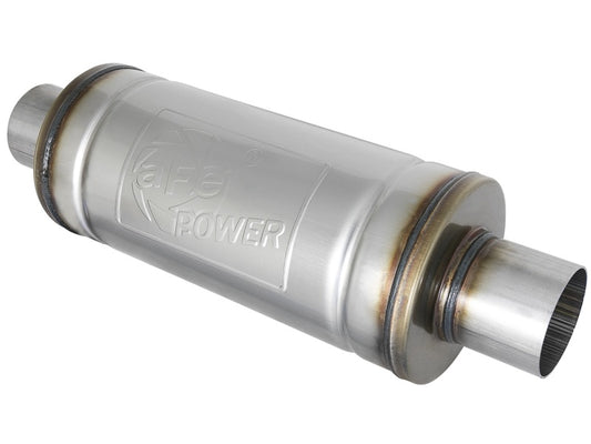 aFe MACH Force-Xp 409 SS Muffler 2-1/2in Center/Center 14in L X 6in Dia - Round Body aFe