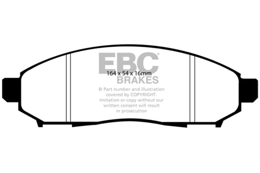 EBC 05+ Nissan Frontier 2.5 2WD Yellowstuff Front Brake Pads - eliteracefab.com
