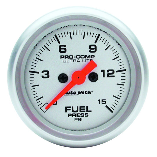 Autometer Ultra-Lite 2-1/16in 15psi Fuel Pressure Gauge - Digital Stepper Motor 4361