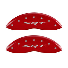 Load image into Gallery viewer, MGP 4 Caliper Covers Engraved Front &amp; Rear SRT Red finish silver ch MGP