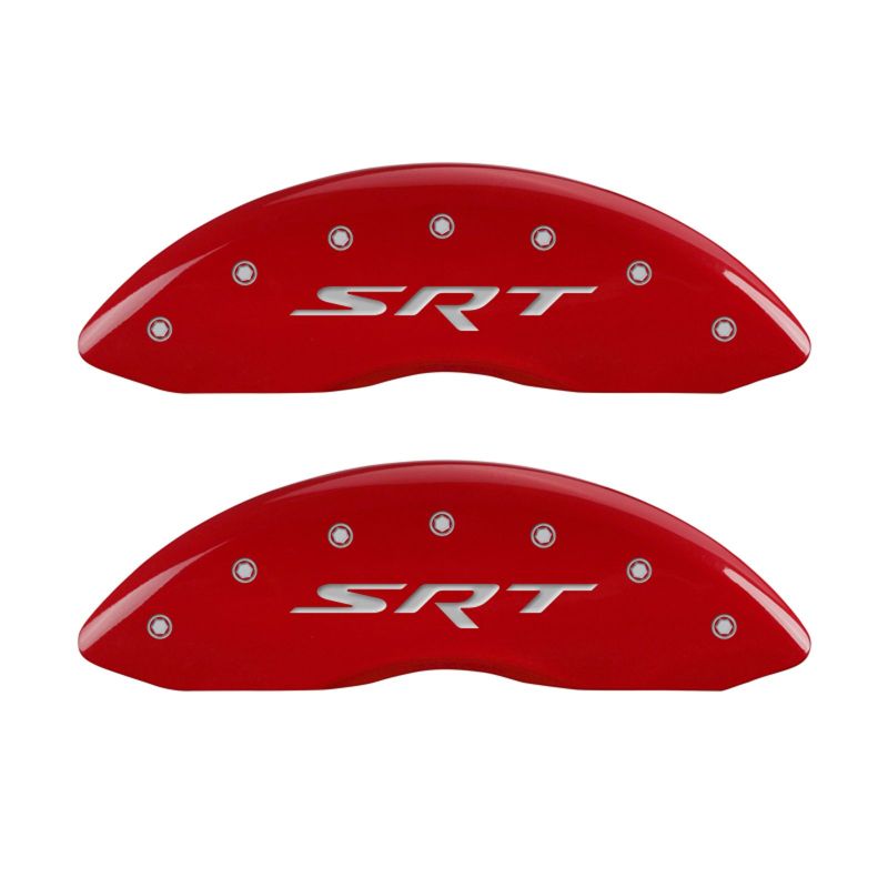 MGP 4 Caliper Covers Engraved Front & Rear SRT Red finish silver ch MGP