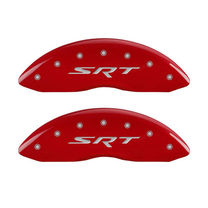 MGP 4 Caliper Covers Engraved Front & Rear SRT Red finish silver ch MGP