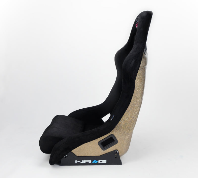 NRG FRP Bucket Seat ULTRA Edition - Large (Black Alcantara/Gold Glitter Back) - FRP-302BK-ULTRA