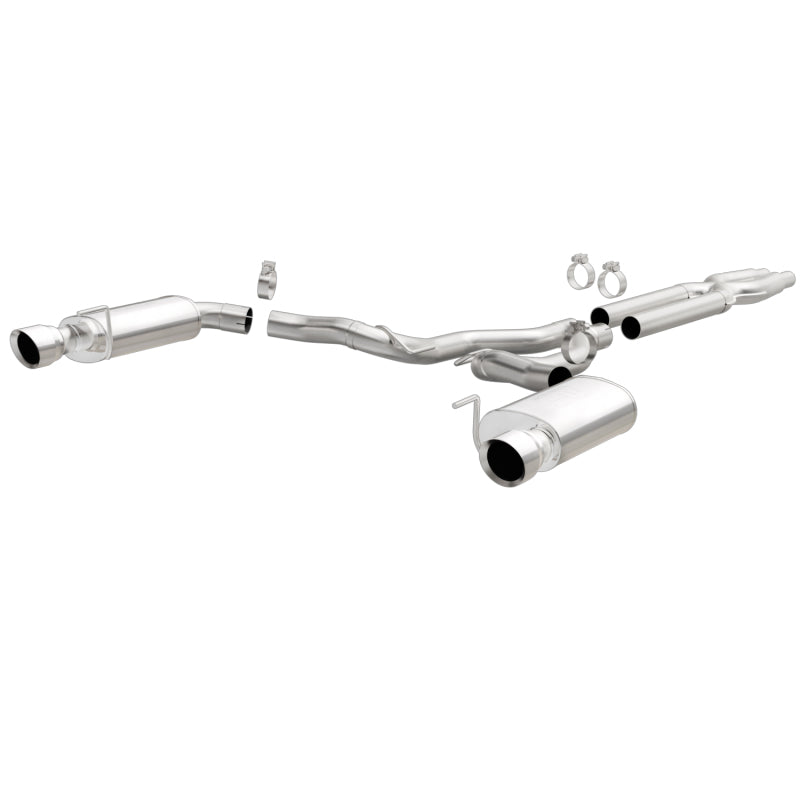 MagnaFlow Cat Back, SS, 3in, Street, Dual Split Polished 4.5in Tips 2015 Ford Mustang GT V8 5.0L - eliteracefab.com