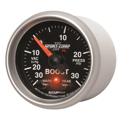 Autometer Sport-Comp II 52mm 30 IN HG / 30 PSI Electronic Boost/Vacuum Gauge 3677