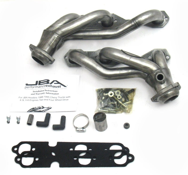 JBA 1840S | 88-95 GM TRUCK 4.3L V6 W/O A.I.R. INJECTION 1-1/2IN PRIMARY RAW 409SS CAT4WARD HEADER; 1988-1995 - eliteracefab.com