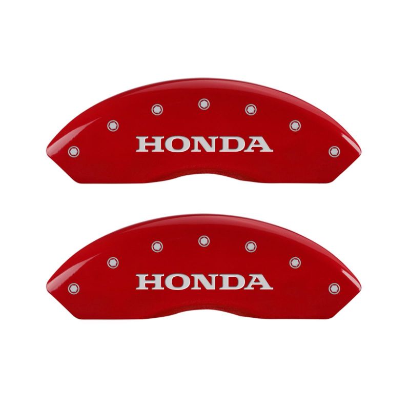 MGP 4 Caliper Covers Engraved Front & Rear Honda Red finish silver ch MGP