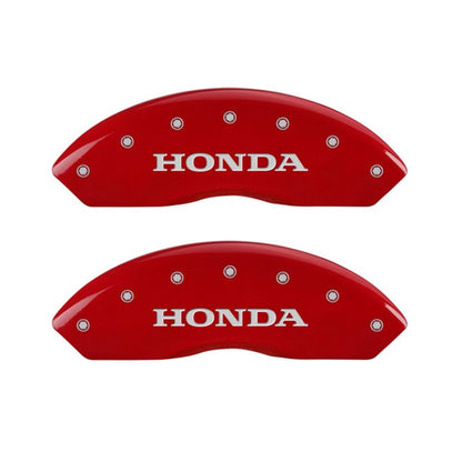 MGP 4 Caliper Covers Engraved Front & Rear Honda Red finish silver ch MGP