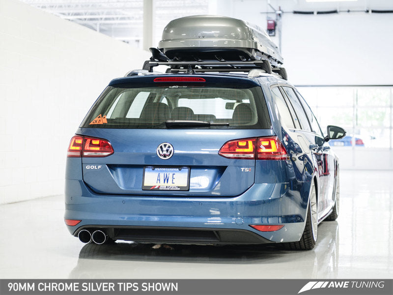 AWE Tuning VW MK7 Golf SportWagen Touring Edition Exhaust w/Chrome Silver Tips (90mm) - eliteracefab.com