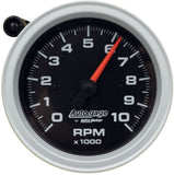 AutoMeter GAUGE; TACH; 3 3/4in.; 10K RPM; PEDESTAL W/EXT SHIFT LIGHT; BLK DIAL BLK CASE; A