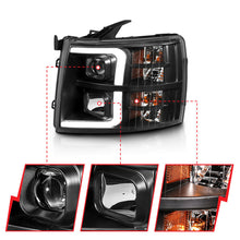 Load image into Gallery viewer, ANZO 07-13 Chevrolet Silverado 3500 Projector Headlights - Black Amber - eliteracefab.com