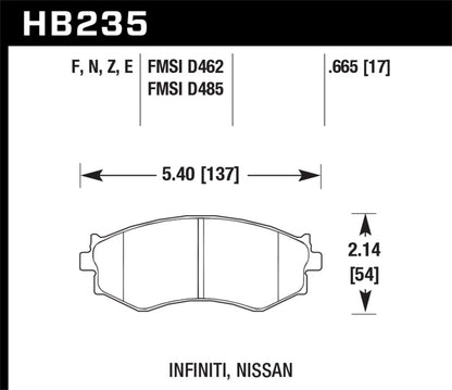 Hawk 91-96 Infiniti G20/ Nissan 240SX/ Sentra HPS Street Front Brake Pads - eliteracefab.com