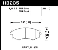 Hawk 91-96 Infiniti G20/ Nissan 240SX/ Sentra HPS Street Front Brake Pads - eliteracefab.com