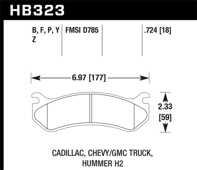 Hawk 06 Chevy Avalanche 2500 / GMC Truck / Hummer Super Duty Street Rear Brake Pads - eliteracefab.com