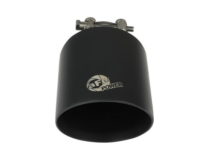 aFe Takeda 304 SS Clamp-On Exhaust Tip 2.5in. Inlet / 4.5in. Outlet / 7in. L - Black aFe