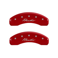 Load image into Gallery viewer, MGP 4 Caliper Covers Engraved Front &amp; Rear Prowler Red finish silver ch