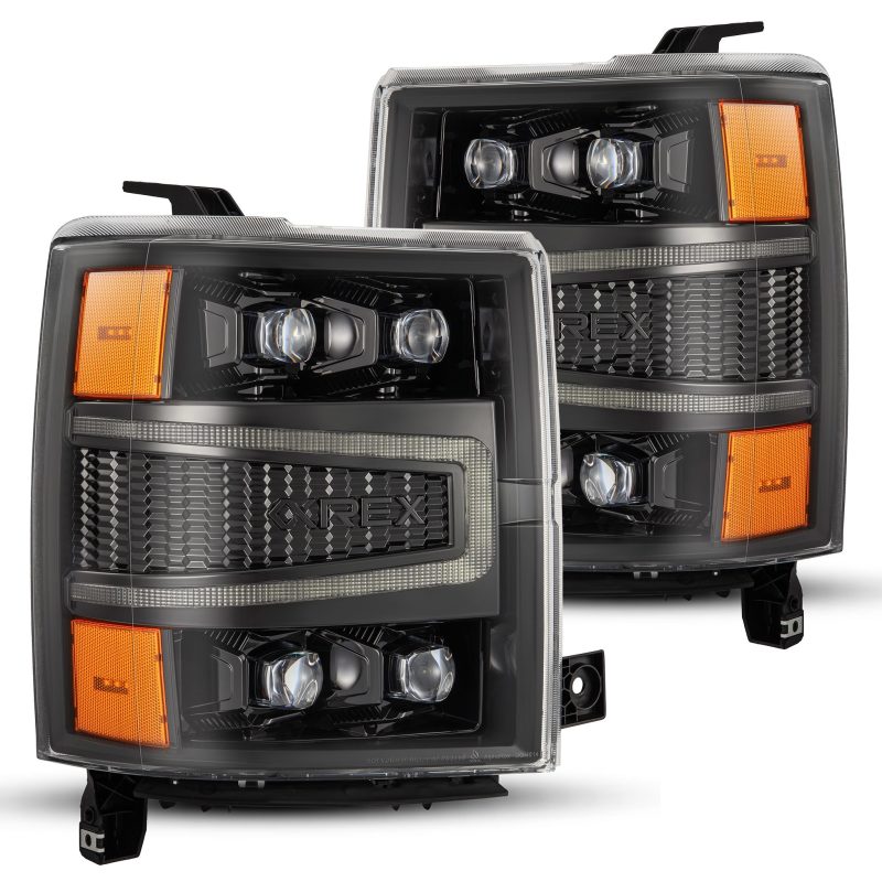 AlphaRex 880241 04-15 Chevy 1500 NOVA-Series LED Proj Headlights Alpha BL w/Activ Light/Seq Signal & SB DRL