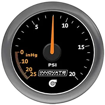 Innovate MTX Analog 20 PSI Vacuum/Boost Gauge Kit - Black Dial - eliteracefab.com