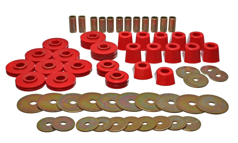 Energy Suspension 67-95 K5 Blazer / 67-70 Denali XL/Suburban/Yukon XL 4WD Red Body (Cab) Mount Set - eliteracefab.com