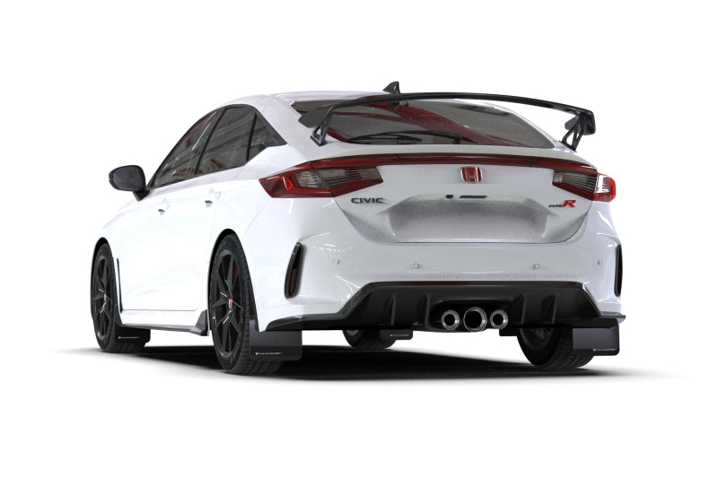 Rally Armor 2023+ Honda Civic Type R Black Mud Flap White Logo