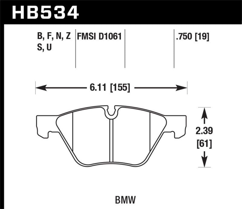 Hawk Performance HP+ Brake Pads - HB534N.750 Hawk Performance