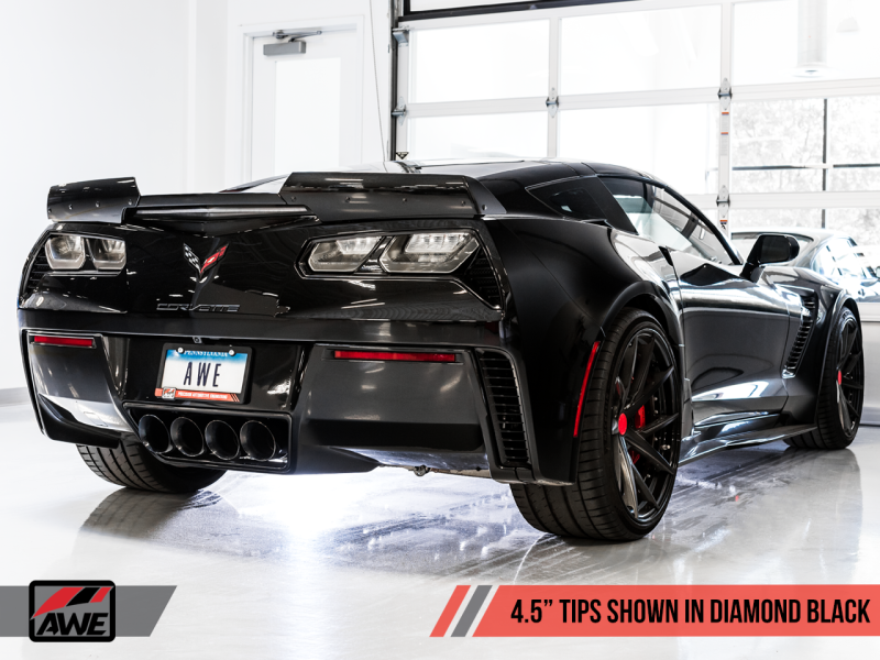 AWE Tuning 14-19 Chevy Corvette C7 Z06/ZR1 (w/o AFM) Track Edition Axle-Back Exhaust w/Black Tips - eliteracefab.com